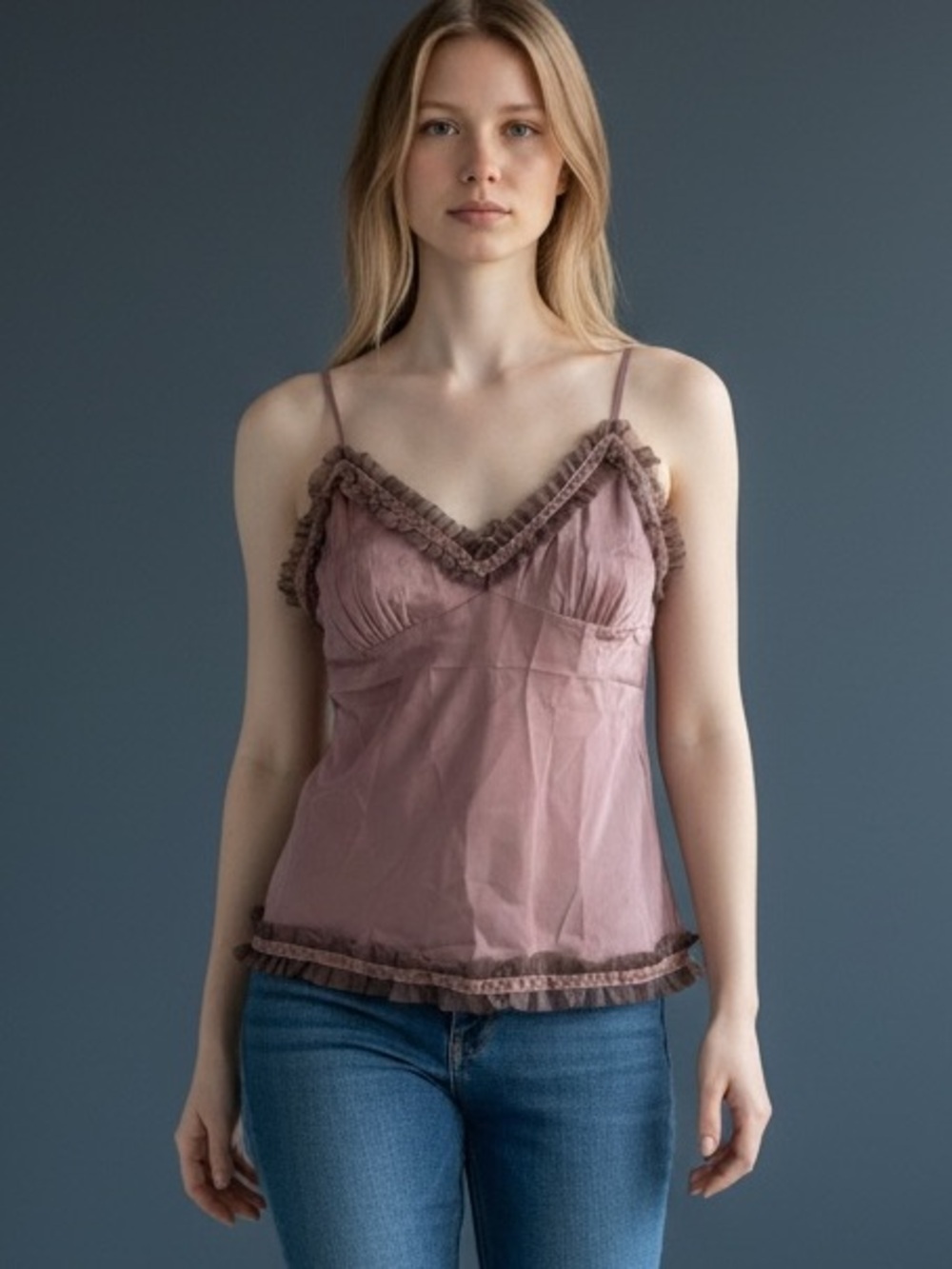 Gold Hawk 💯 silk mauve cami